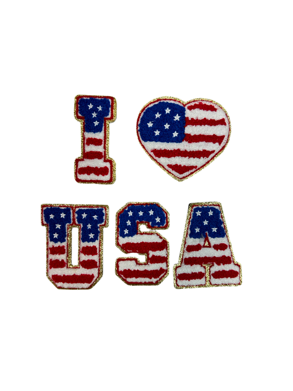 I Heart/Love USA Patches Pack