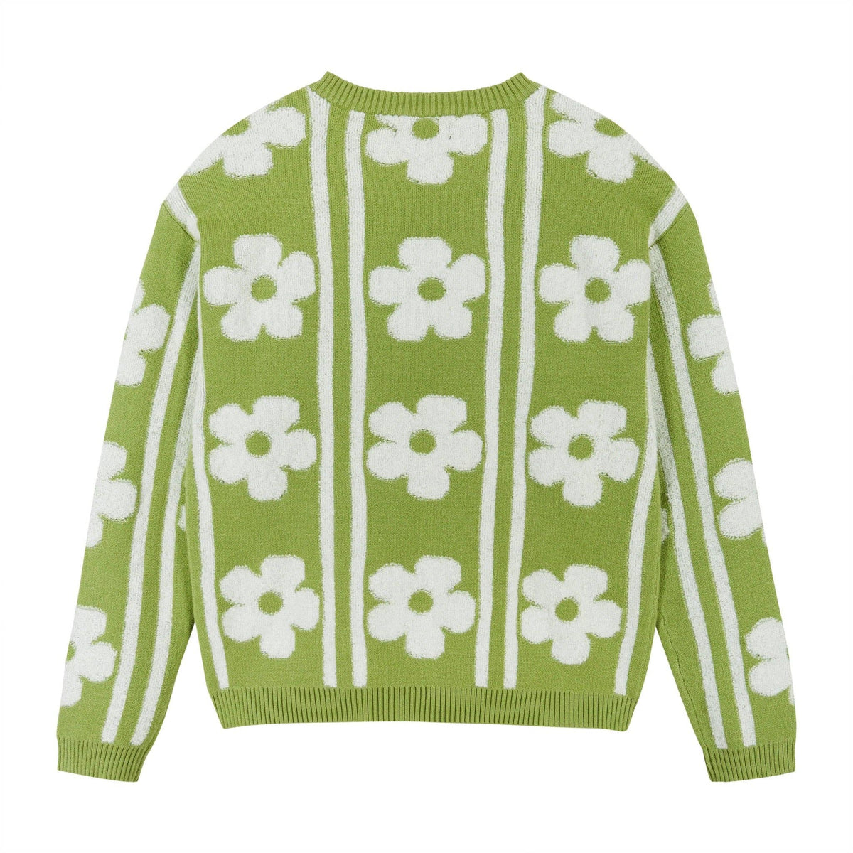 Andy & Evan Girls Tween Flower Sherpa Sweater | Green