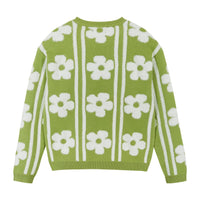 Andy & Evan Girls Tween Flower Sherpa Sweater | Green