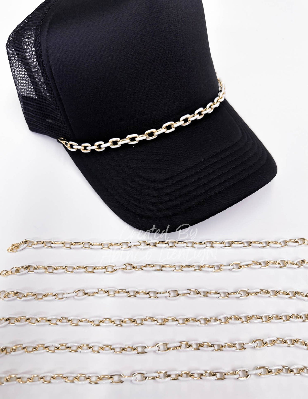 ABLN Boutique - White links trucker hat chain accessories chain for hats