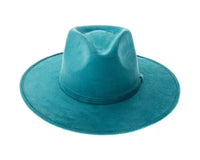 DNMC - Stiff Brim Rancher Hat - Premium Vegan Suede: Teal