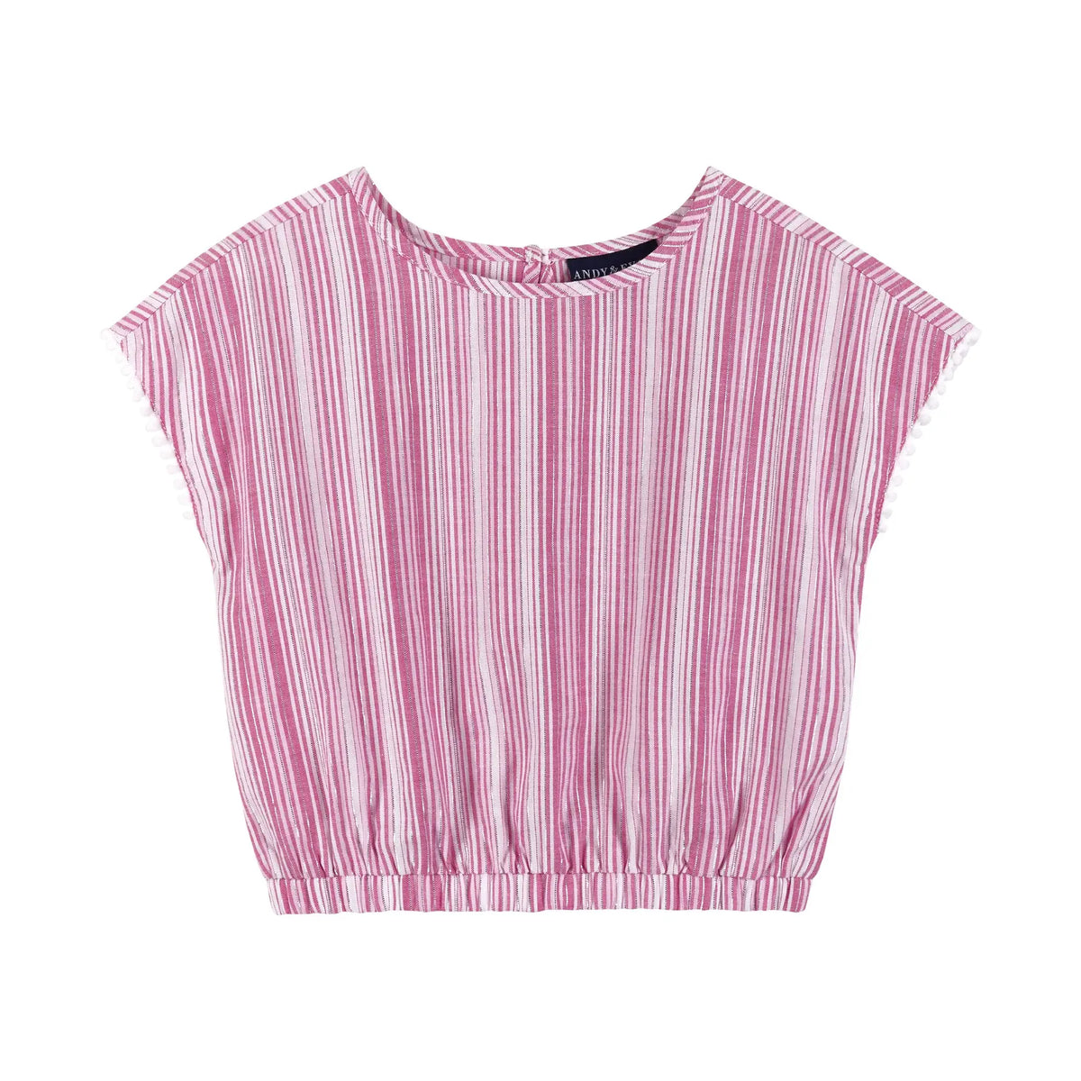 Andy & Evan Girls Toddler Pink Stripe Top & Tiered Ruffle Skirt Set