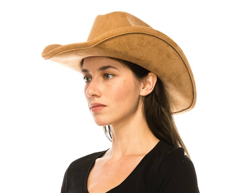 DNMC - Cattleman Cowboy-Cowgirl Hat - Vegan Suede - 12+ Colors!: Teal