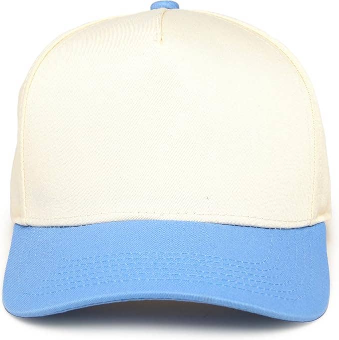 Funky Junque - Two Tone Vintage Snapback Hat - Light Blue/Beige