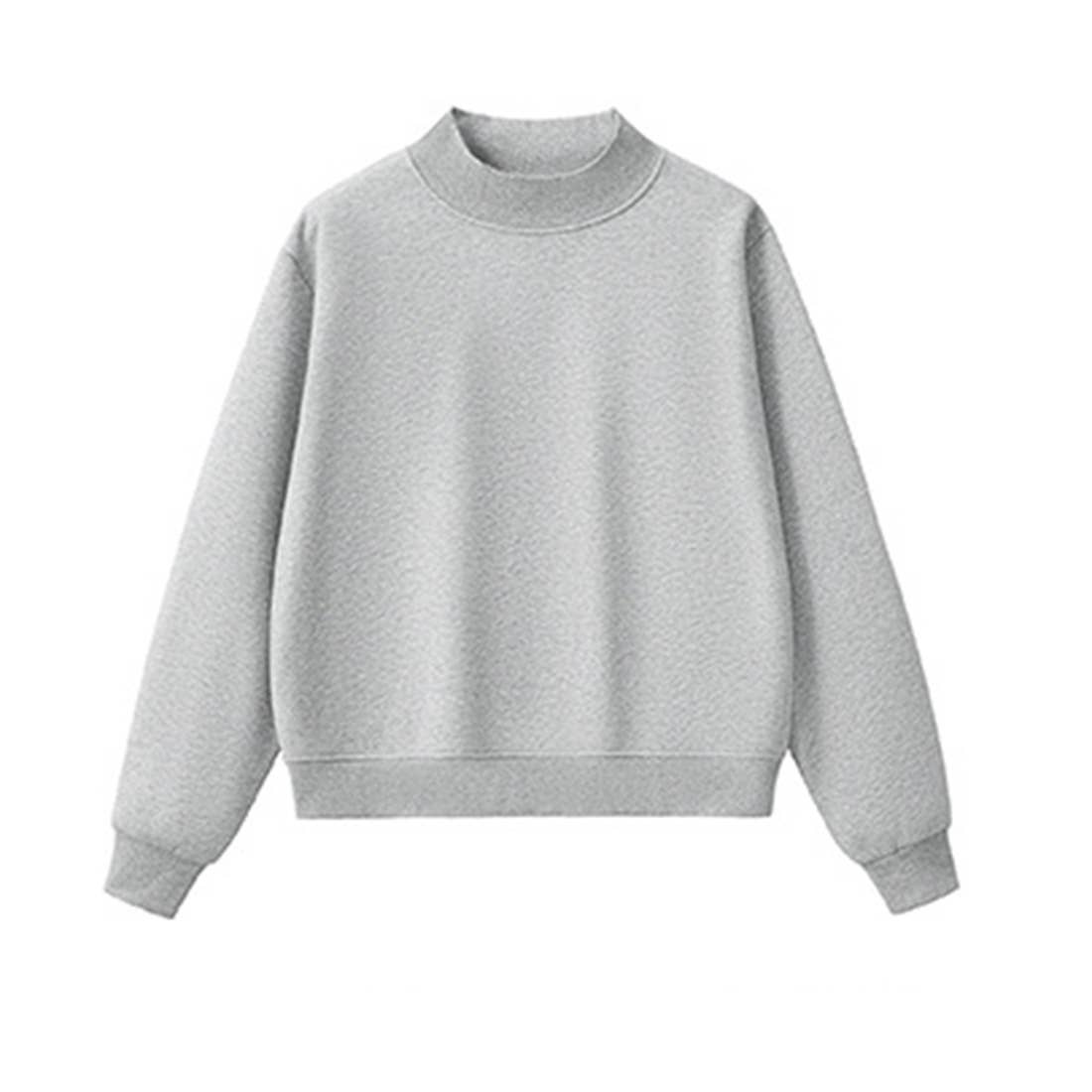 Sodalemon - Unisex Fall Cozy Fleece Mock Neck Sweatshirt: Black / S