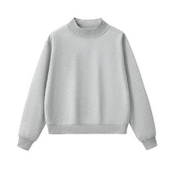 Sodalemon - Unisex Fall Cozy Fleece Mock Neck Sweatshirt: Black / XL