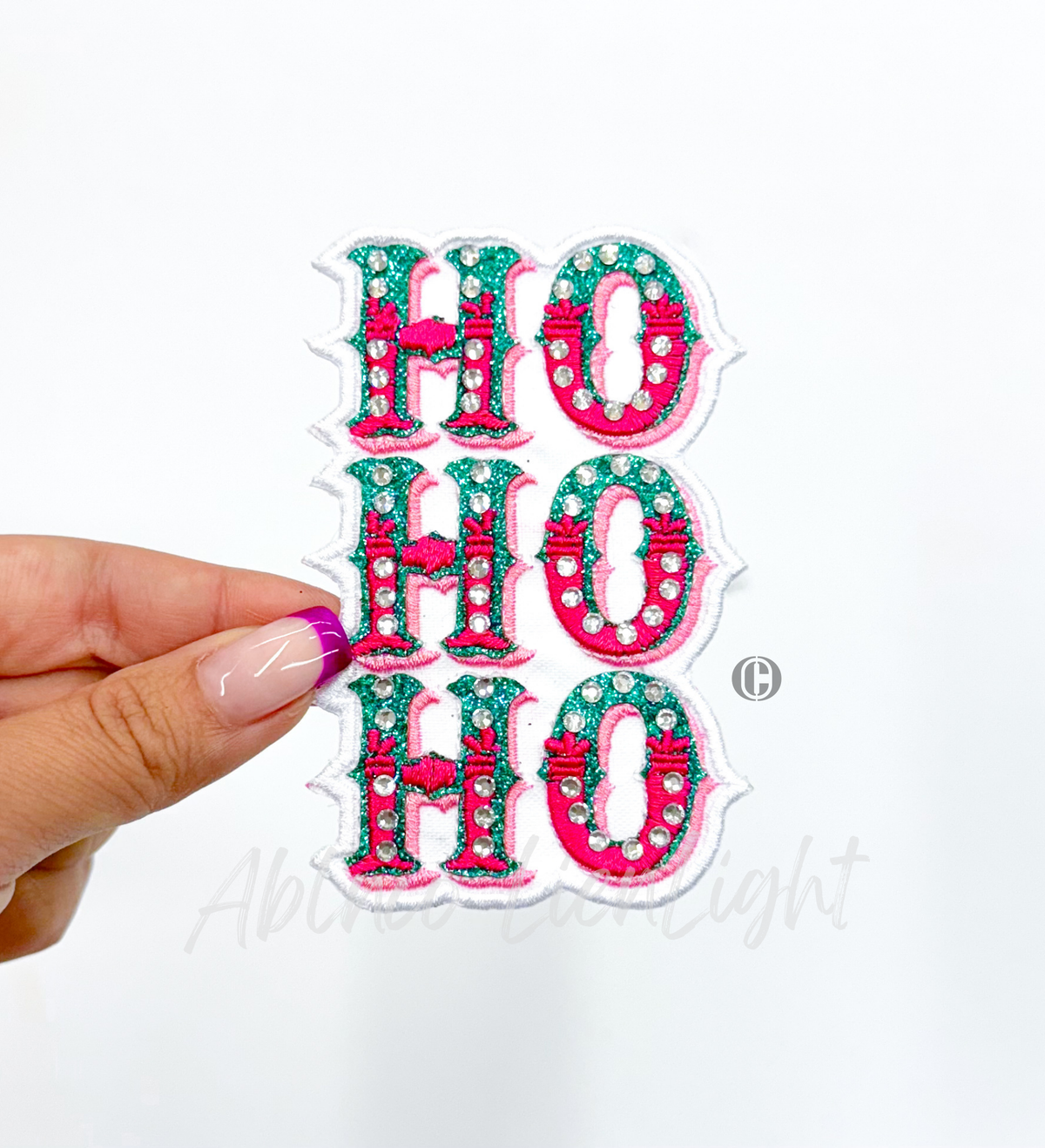 ABLN Boutique - Ho Ho Ho©️Christmas Rhinestones Glitter Embroidery Patch