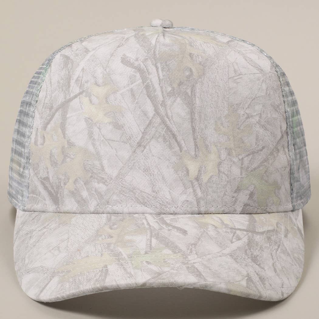 Classic Foam Front Trucker Hat: White Camo