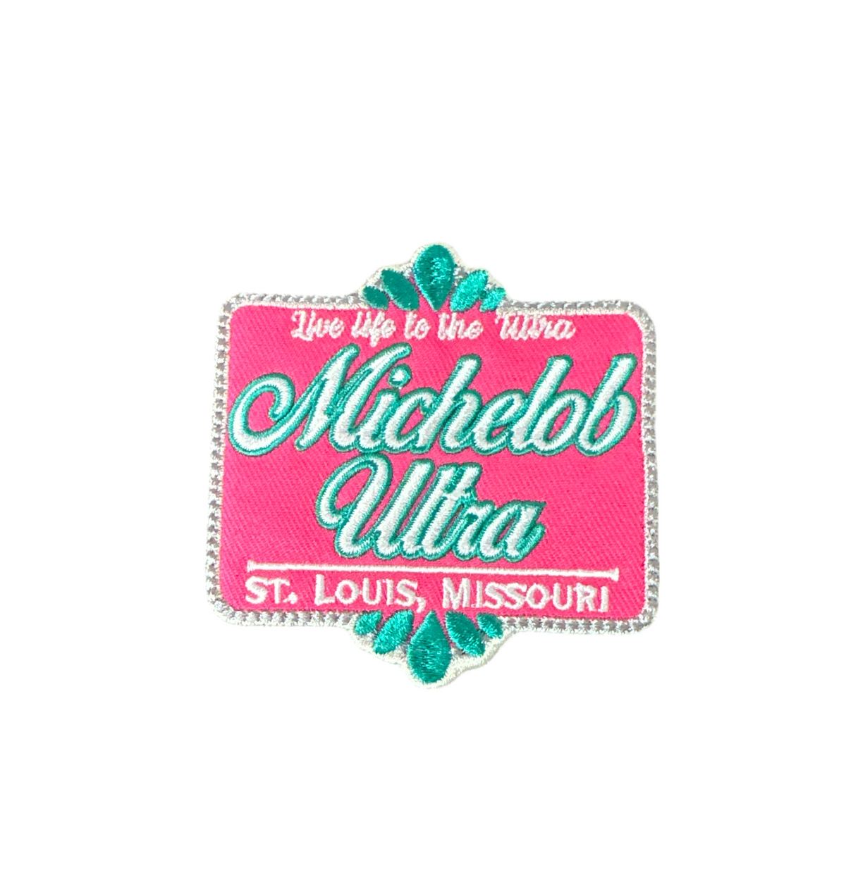 Michelob Ultra Pink and Teal Patch