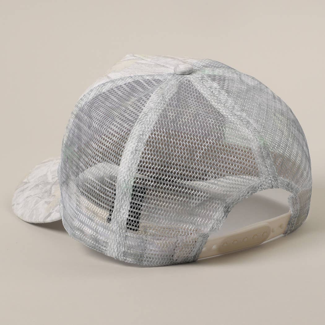 Classic Foam Front Trucker Hat: White Camo