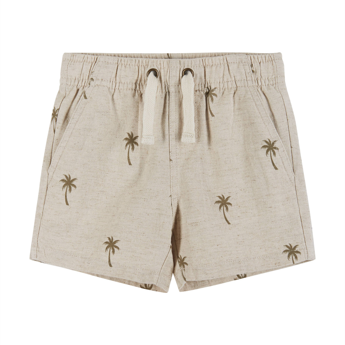 Andy & Evan Boys Baby Beige Palm Print Cabana Set