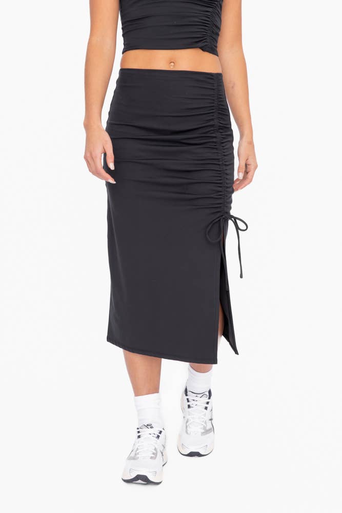 Mono B Venice Side Cinch Midi Skort - Black