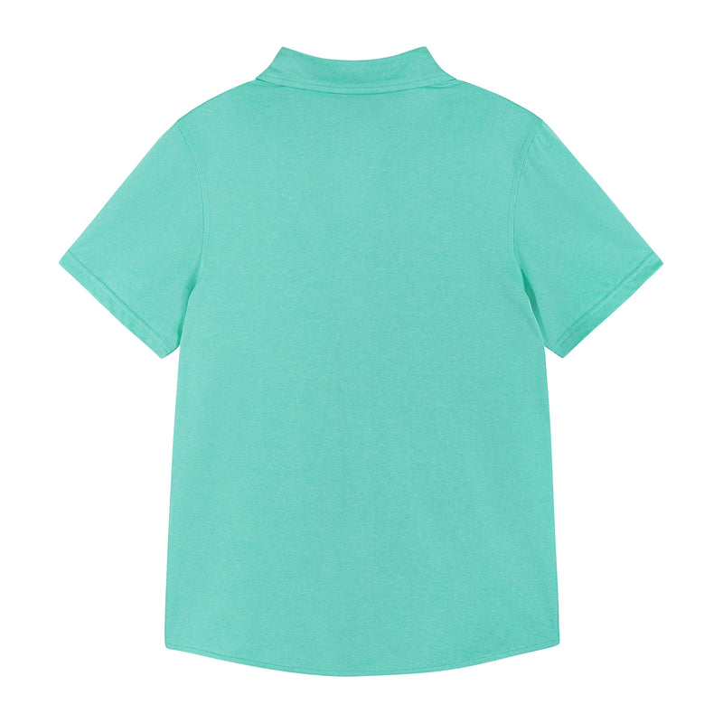 Andy & Evan Boys Tween Teal Knit Button-Up Shirt