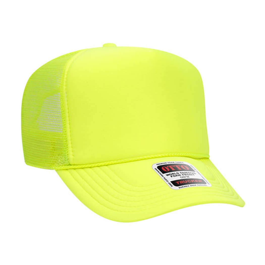 Classic Foam Front Trucker Hat: Neon Blue