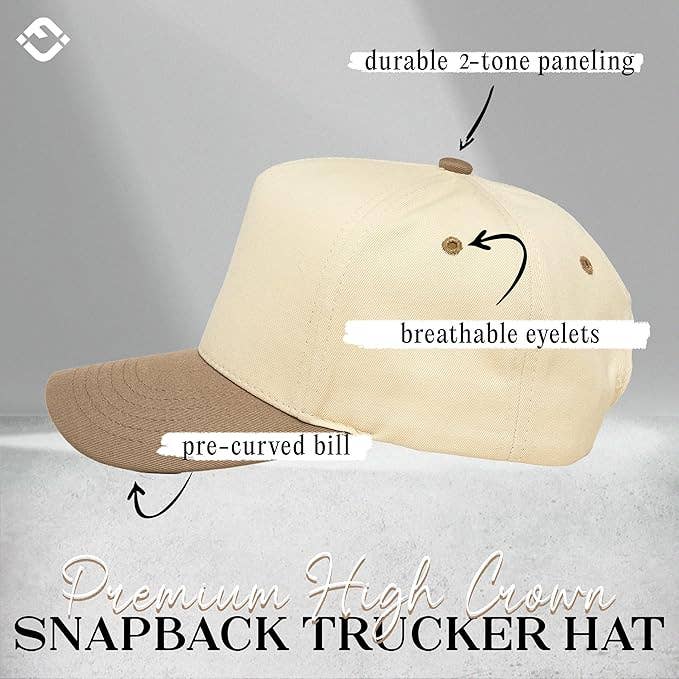 Funky Junque - Two Tone Vintage Snapback Hat - Khaki/Beige