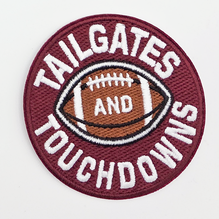 Trendy Transfers - Tailgates And Touchdowns Embroidered HAT/POCKET Patch: Black/White