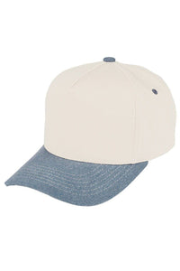 Two Tone Canvas Trucker Hat: Light Pink & Beige