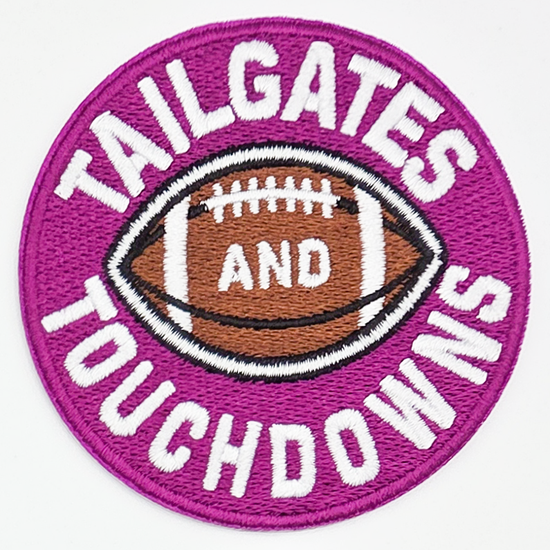 Trendy Transfers - Tailgates And Touchdowns Embroidered HAT/POCKET Patch: Black/White
