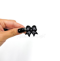 ABLN Boutique - Black dainty bow embroidery patch iron on 