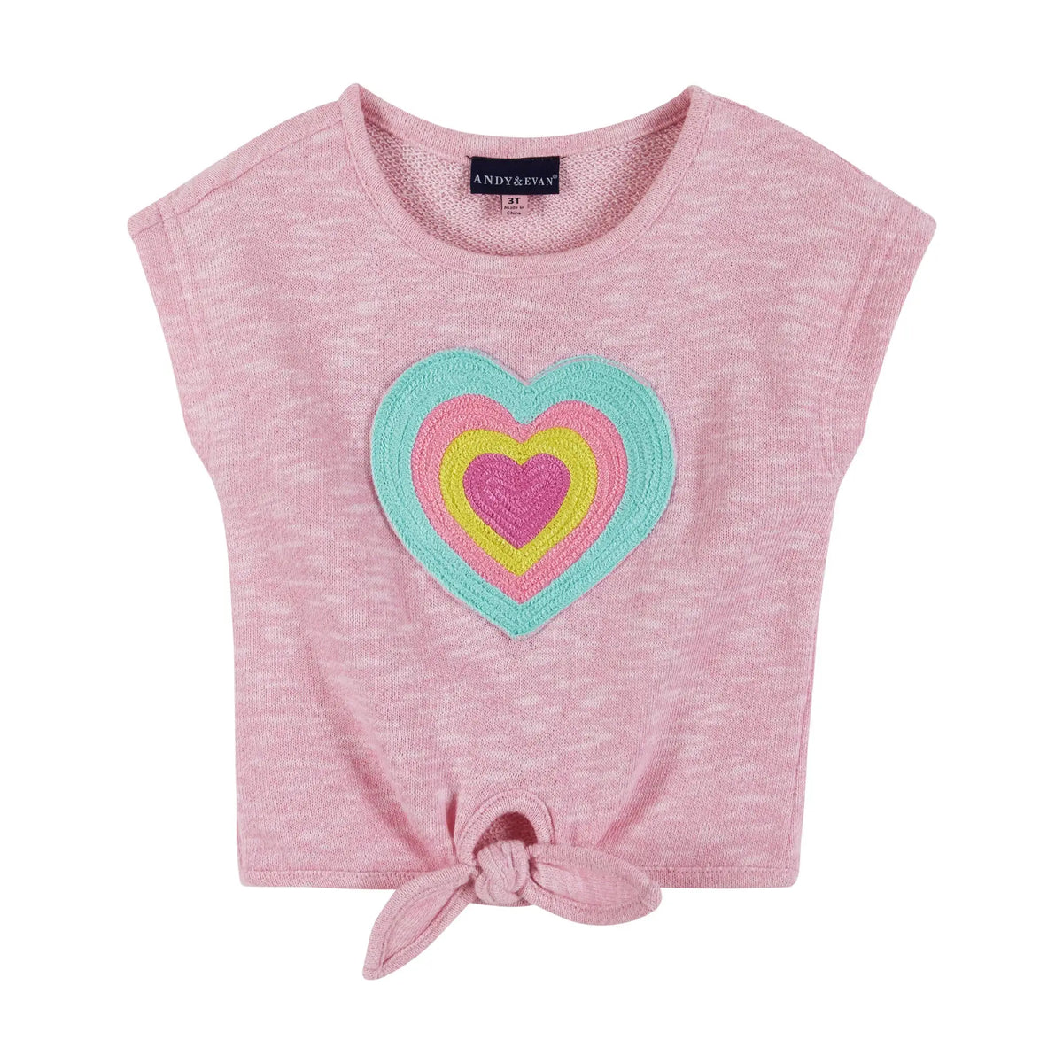 Andy & Evan Girls Toddler Pink Heart Short Set