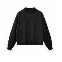 Sodalemon - Unisex Fall Cozy Fleece Mock Neck Sweatshirt: Black / S