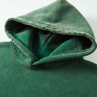 Sodalemon - Heavyweight washed velvet hooded sweatshirt: Brown / M