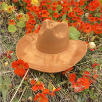 Queens INC - Fashion Vegan suede cowboy hat: TAUPE / ONE SIZE