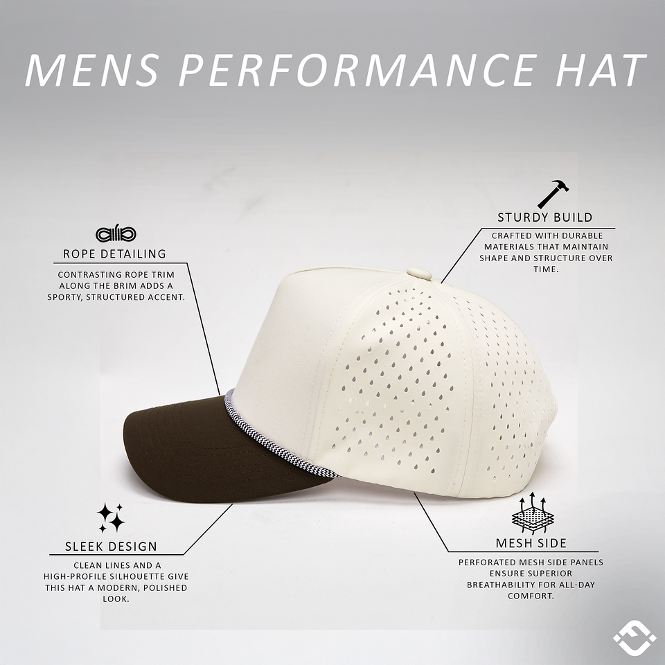 Funky Junque - Blank Laser Cut Golf Rope Cap - Brown/Beige