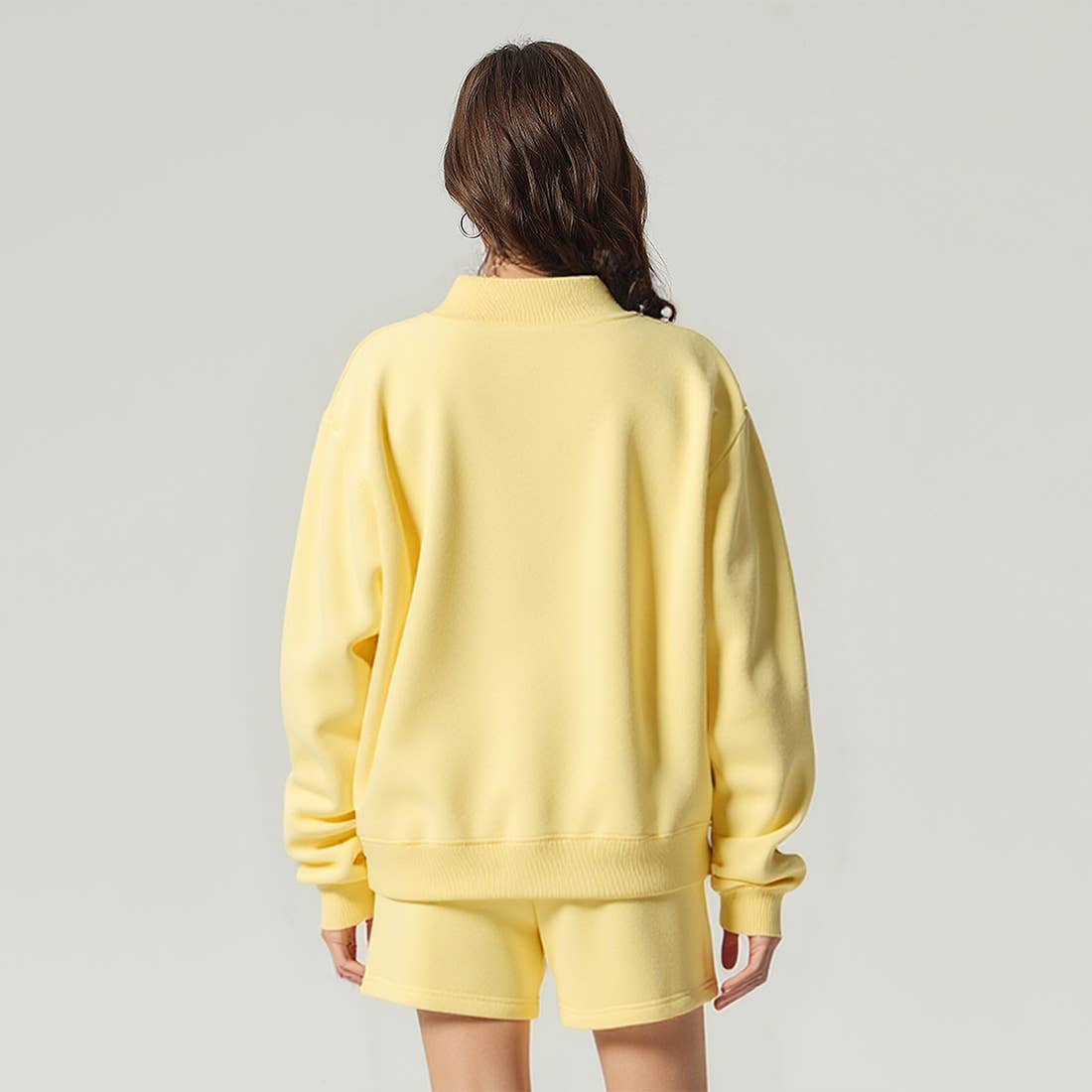 Sodalemon - Unisex Fall Cozy Fleece Mock Neck Sweatshirt: Black / S