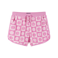 Andy & Evan Girls Tween Pink Smiley Terry Sweatshirt & Shorts Set