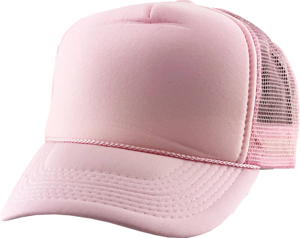 Classic Foam Front Trucker Hat: Light Pink