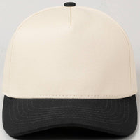Fashion City - Plain Two-Tone Canvas Cotton Trucker Hat: BLK / ONE SIZE
