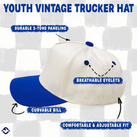 Funky Junque - Kids/Baby Two Tone Vintage Cap - Royal Blue/Beige: Kids (2-9 Years)