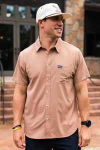 Performance Button Up - Desert Tan