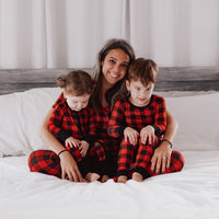 MAMA JOGGERS- Red Buffalo Plaid: L