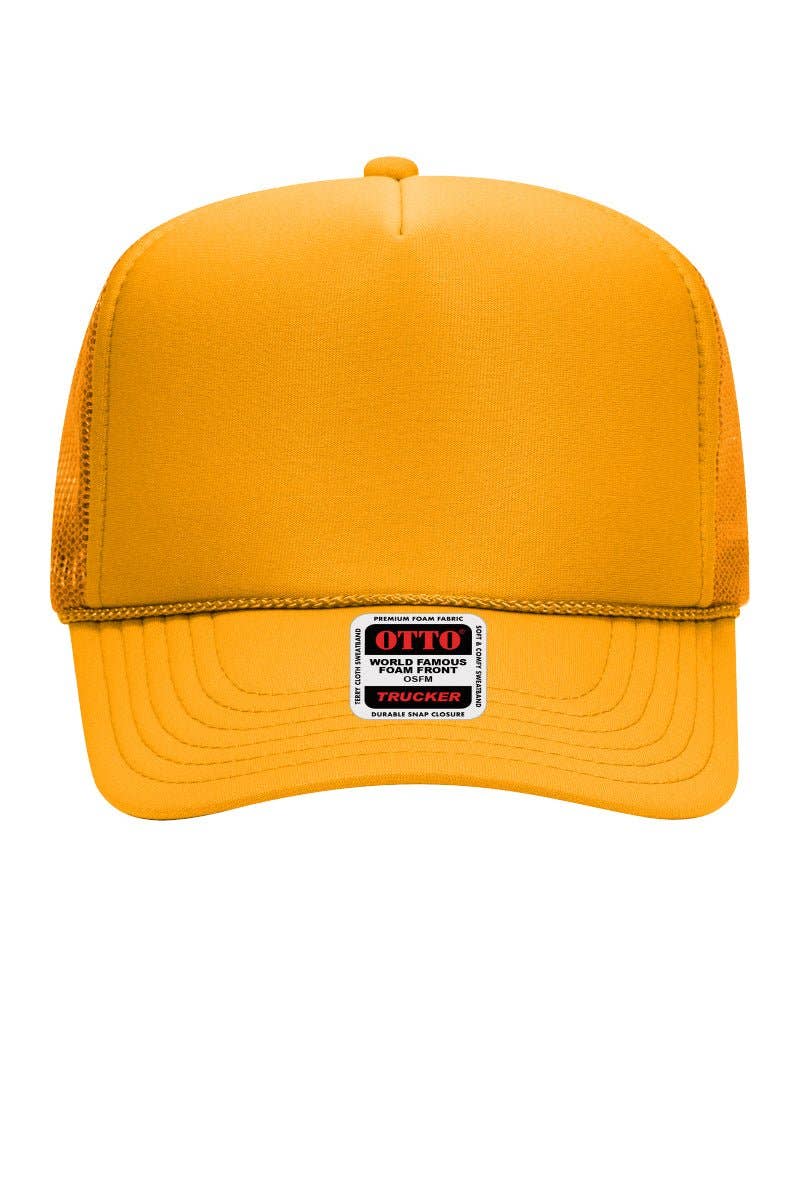 Classic Foam Front Trucker Hat: Gold