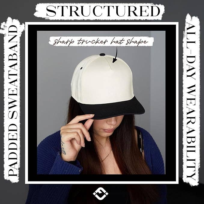 Funky Junque - Two Tone Vintage Snapback Hat - Black/Beige