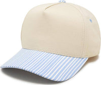 Funky Junque - Women's 2-Tone Blank Cap - Stripes - Light Blue/Beige