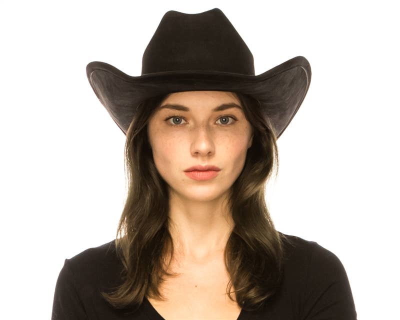 DNMC - Cattleman Cowboy-Cowgirl Hat - Vegan Suede - 12+ Colors!: Teal