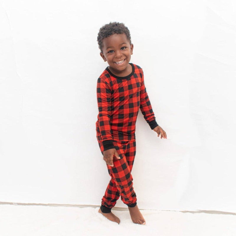 millie + roo - TWO PIECE SET- Red Buffalo Plaid