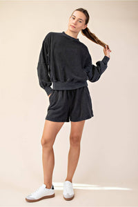 Rae Mode Mineral Washed French Terry Short Set: Mocha