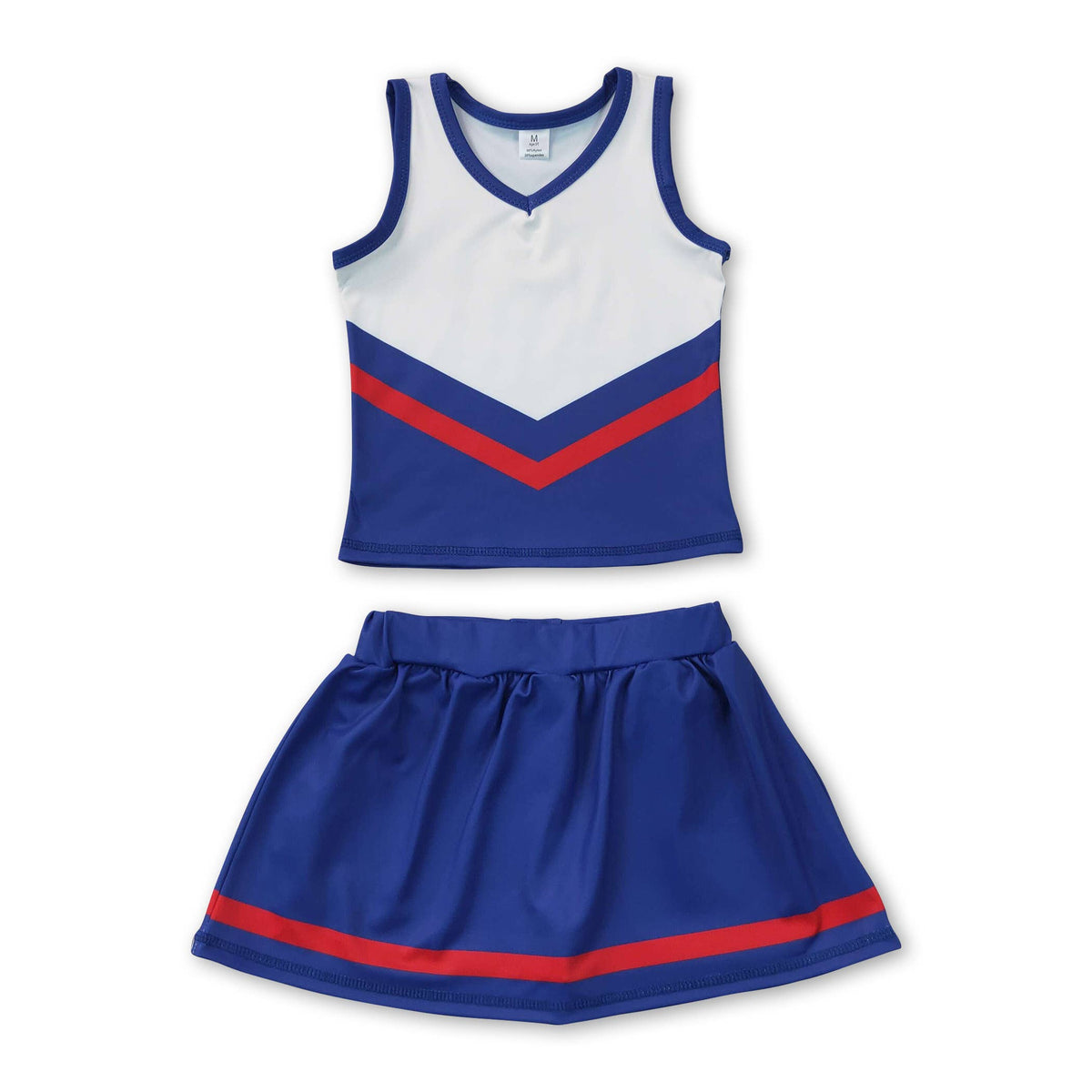 Yawoo Garments - Sleeveless white maroon top skirt girls team cheer active set: Maroon / 6-7T