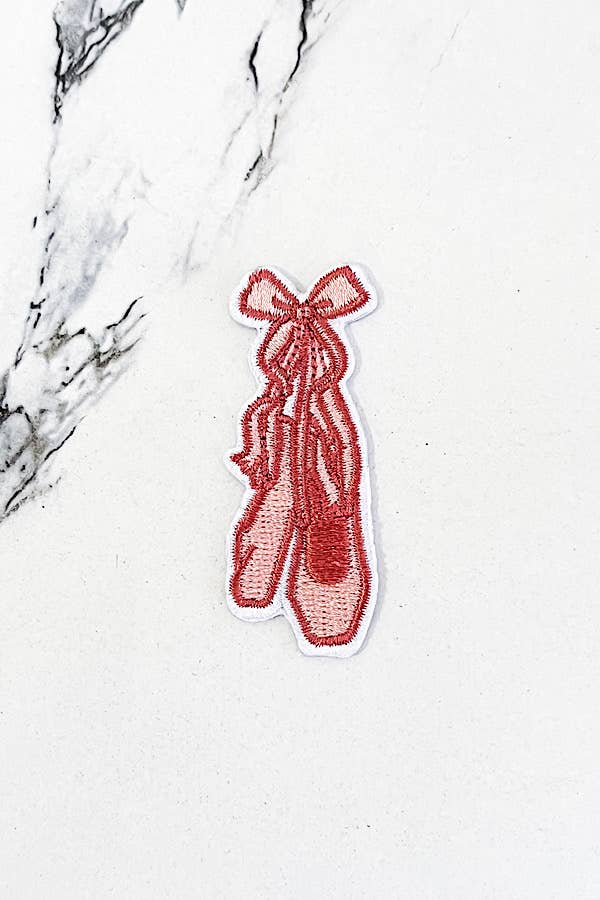 Nash Grey - Pink Ballet Slippers Embroidered Patch