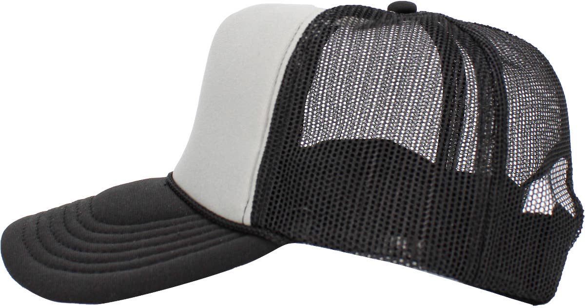 Classic Foam Front Trucker Hat: Black-White