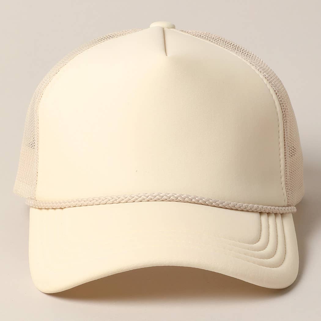 Classic Foam Front Trucker Hat: Lavender-Cream