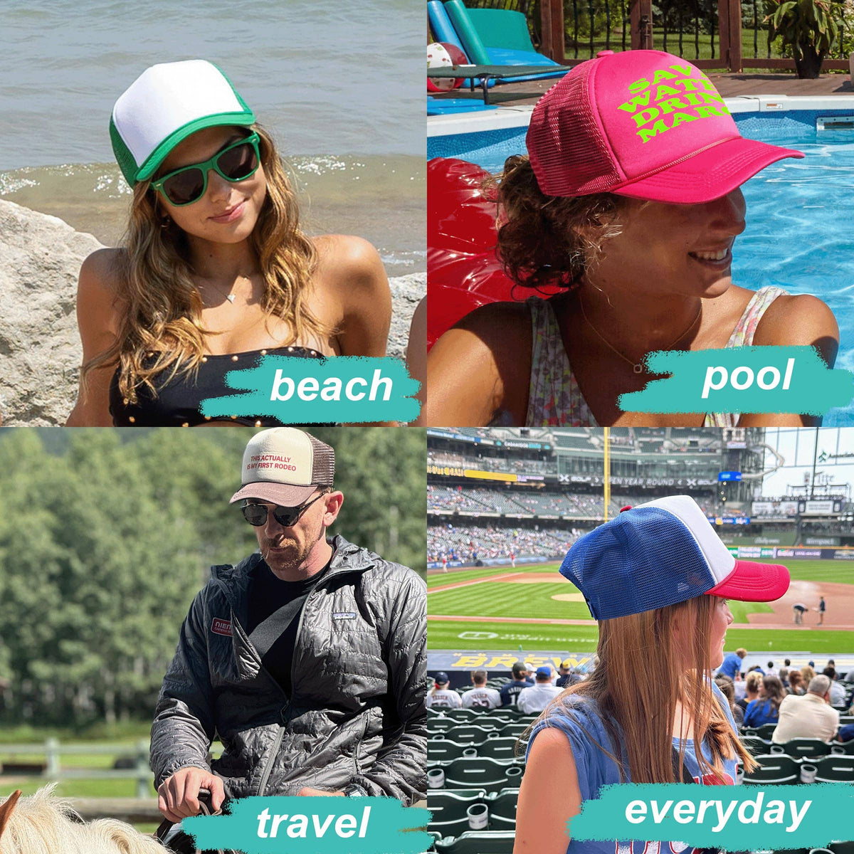 Funky Junque - Foam Trucker Hat (Hot Pink/Hot Pink)