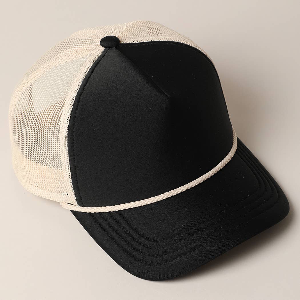 Classic Foam Front Trucker Hat: Lavender-Cream