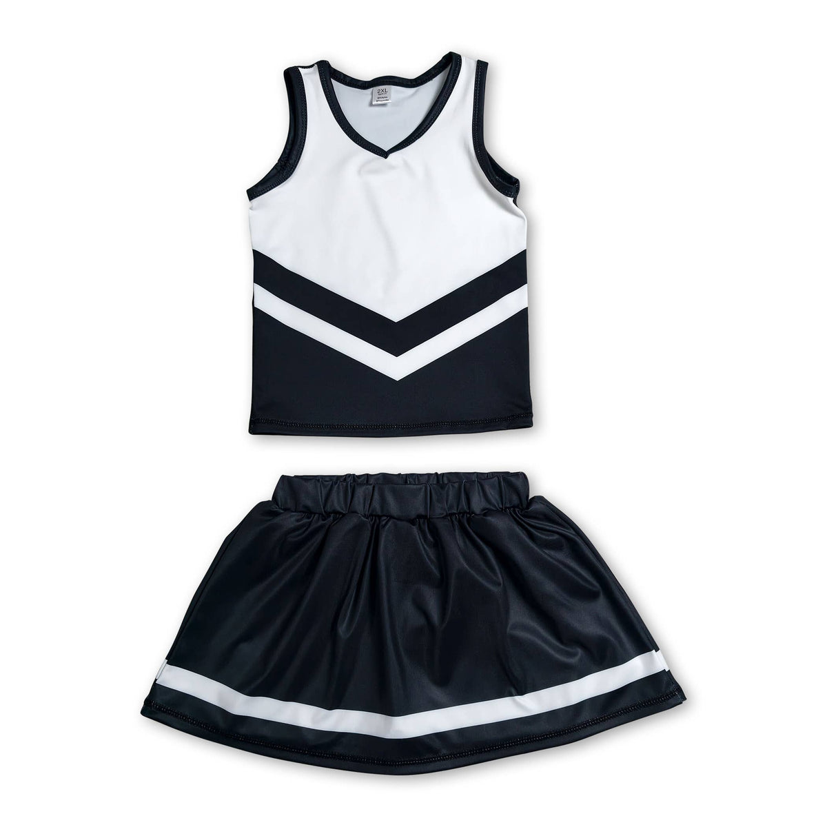 Yawoo Garments - Sleeveless white maroon top skirt girls team cheer active set: Maroon / 8-9T
