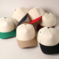 Fashion City - Plain Two-Tone Canvas Cotton Trucker Hat: BLK / ONE SIZE