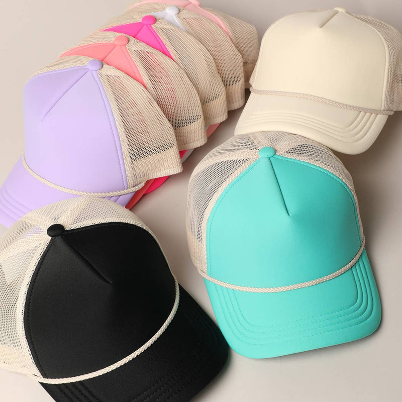 Classic Foam Front Trucker Hat: Lavender-Cream